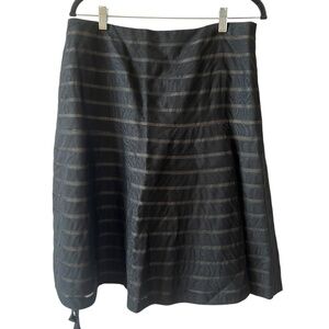 PER SE SKIRT NWT 14 PER CHARM LINE SILK SIDE ZIP RIBBON DETAIL ELEGANT STRIPES